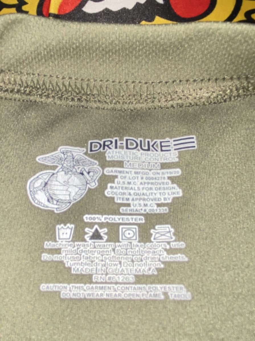 新品未使用　made in USA USMC DRI-DUKE トレーニングDRY Tシャツ Mサイズ　OD_画像2