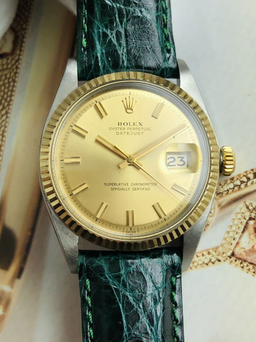 稼働品 ROLEX ロレックス デイトジャスト メンズ 腕時計 1601 k18金