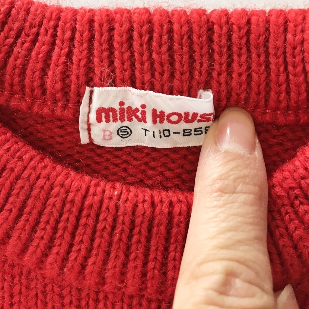 MIKI HOUSE/ミキハウス ニット セーター ロゴ刺繍 レッド サイズ110 