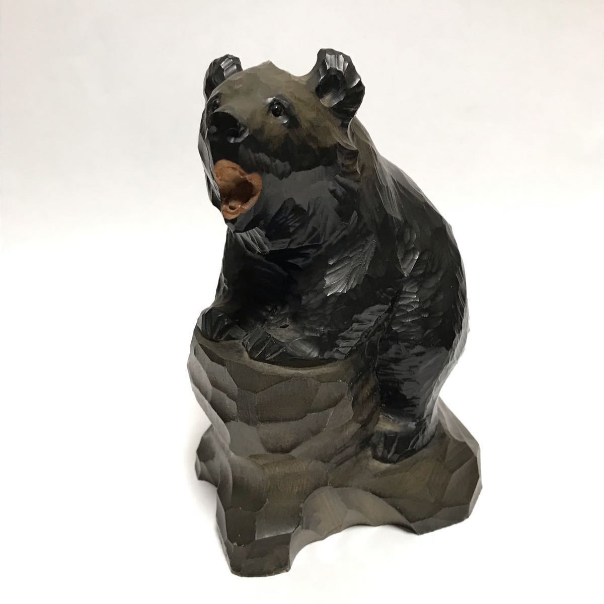 民芸品 熊の木彫り 北海道 民芸品 ビンテージ - 置物