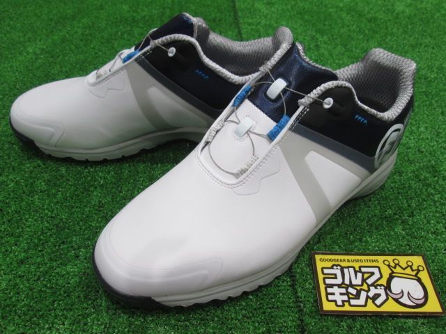 GK鈴鹿☆新品即決579 【27.0】フットジョイ◆ウルトラフィット ボア◆54248J◆ホワイト/ネイビー◆XW◆4E◆幅広◆ワイド◆人気◆オススメ