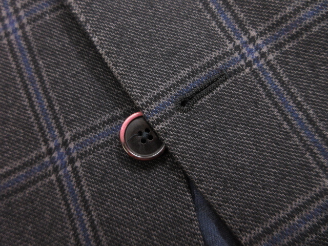 □超美品【エトロ ETRO】ウール×コットン 2ボタン チェック柄