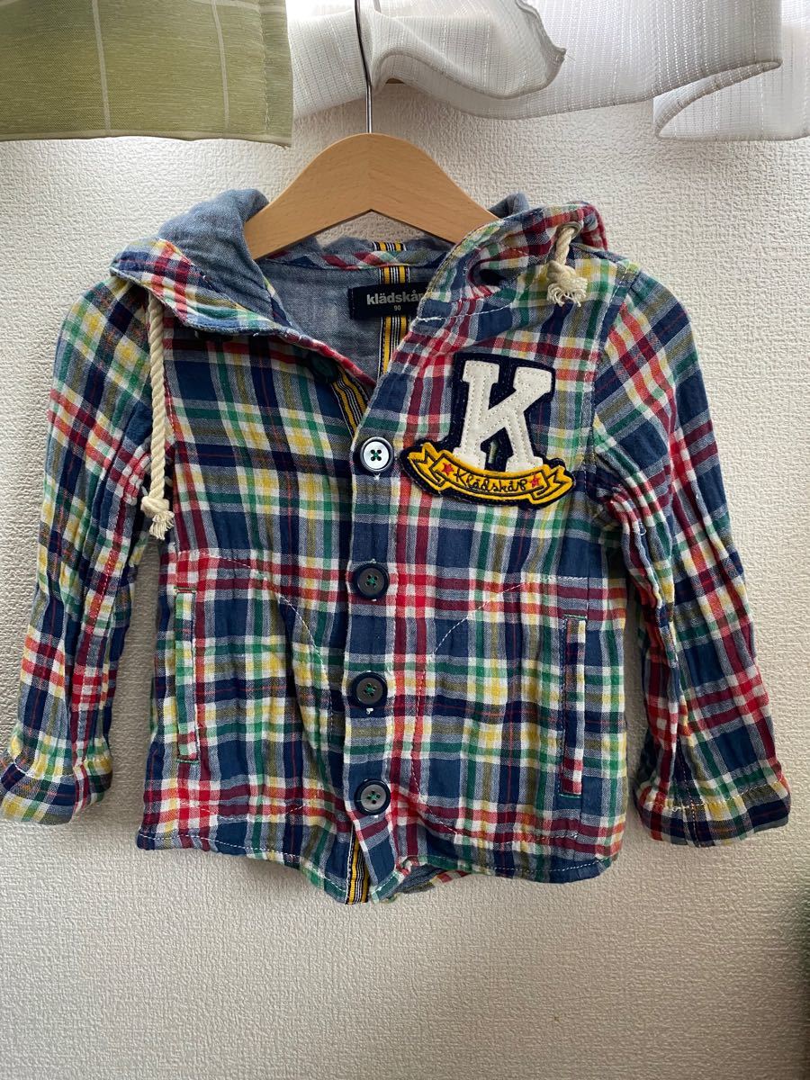 キッズ　クレードスコープ　kladskap チェック柄　パーカー　アウター　シャツ　ナルミヤインターナショナル　子供服