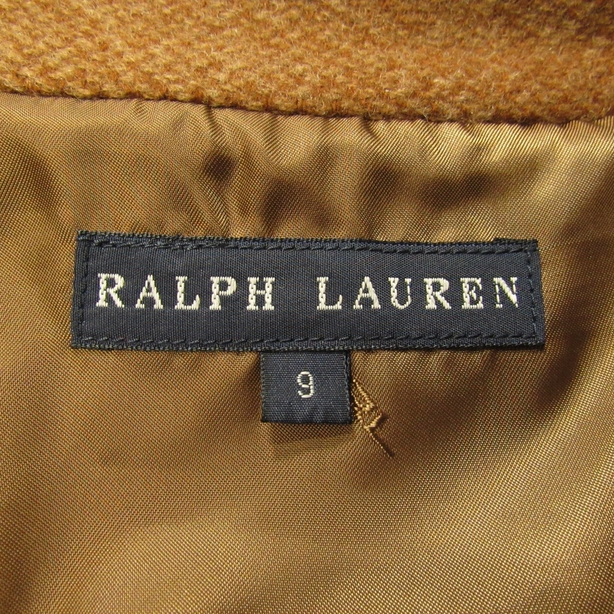 新品同様 ラルフローレン RALPH LAUREN レディース ツイード フロントジップ ジャケット 9号 秋冬 ウール 比翼仕立て ショートコート_画像3