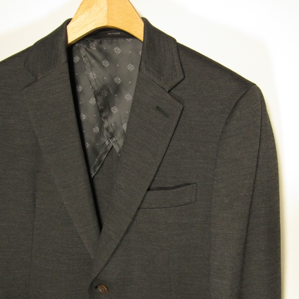  as good as new aruchi The nARTISAN men's flax . jersey - tailored jacket S spring summer charcoal made in Japan 