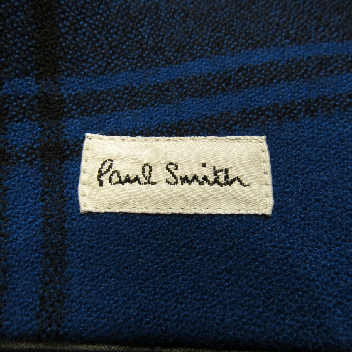 新品同様 ポールスミス Paul Smith メンズ ウール テーラード ジャケット M 小さめ 秋冬 チェック柄 ブルー×ブラック ジョイックス_画像3