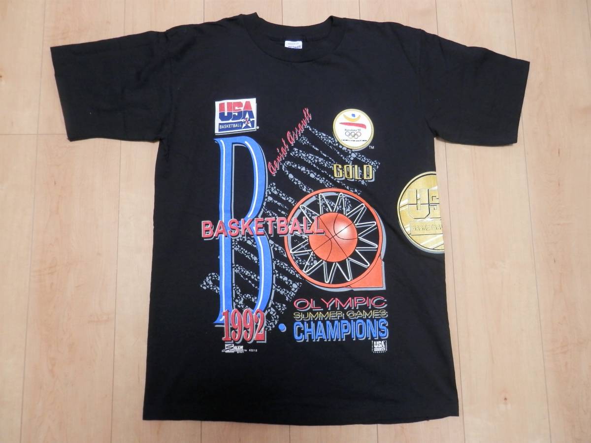 レア NBA ドリームチーム 1992年 バルセロナ五輪 金メダル 記念Tシャツ Lサイズ SALEM USA製 ジョーダン オリンピック 90s バスケ 当時物