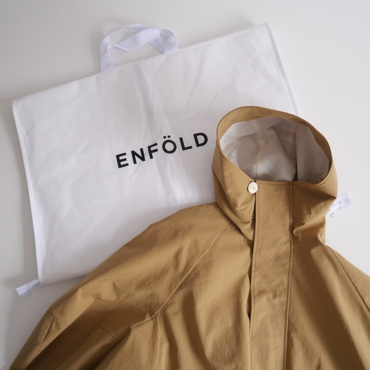 2022SS / ENFOLD エンフォルド / PEストレッチ BOXフーデットCOAT コート / 2203-0624_画像5