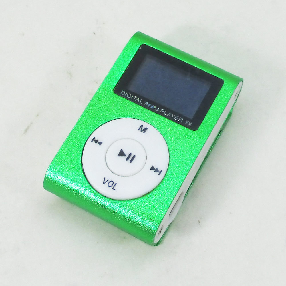 送料無料 MP3プレーヤー アルミ LCDスクリーン付き クリップ microSD式 MP3プレイヤー グリーンｘ１台_画像3