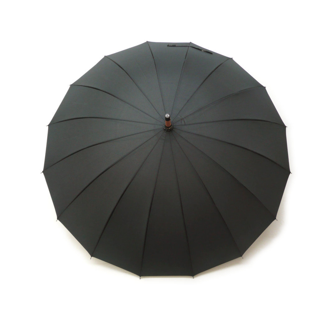 同梱可能 ジャンプ傘 和傘 16本骨 ポンジー ＃530 直径94cmのワイドサイズ ブラック（漆黒）ｘ１本_画像1