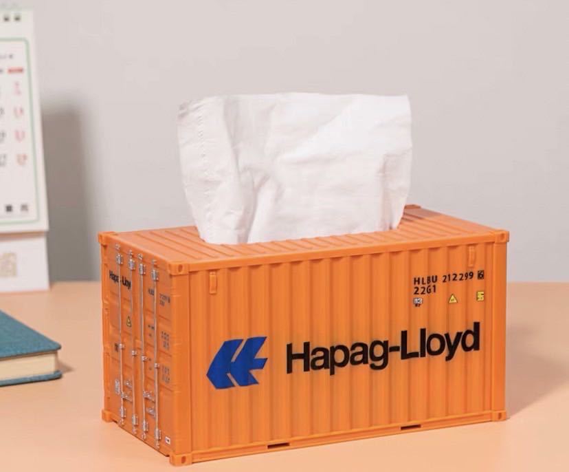 コンテナ　ティッシュケースアンティーク　Hapag-Lloyd ロイド ガレージ_画像2