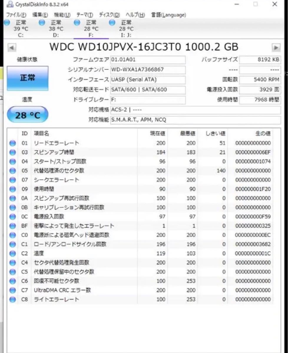 7968  ハードディスクドライブ ポータブル　外付けHDD 外付けハードディスク　1TB