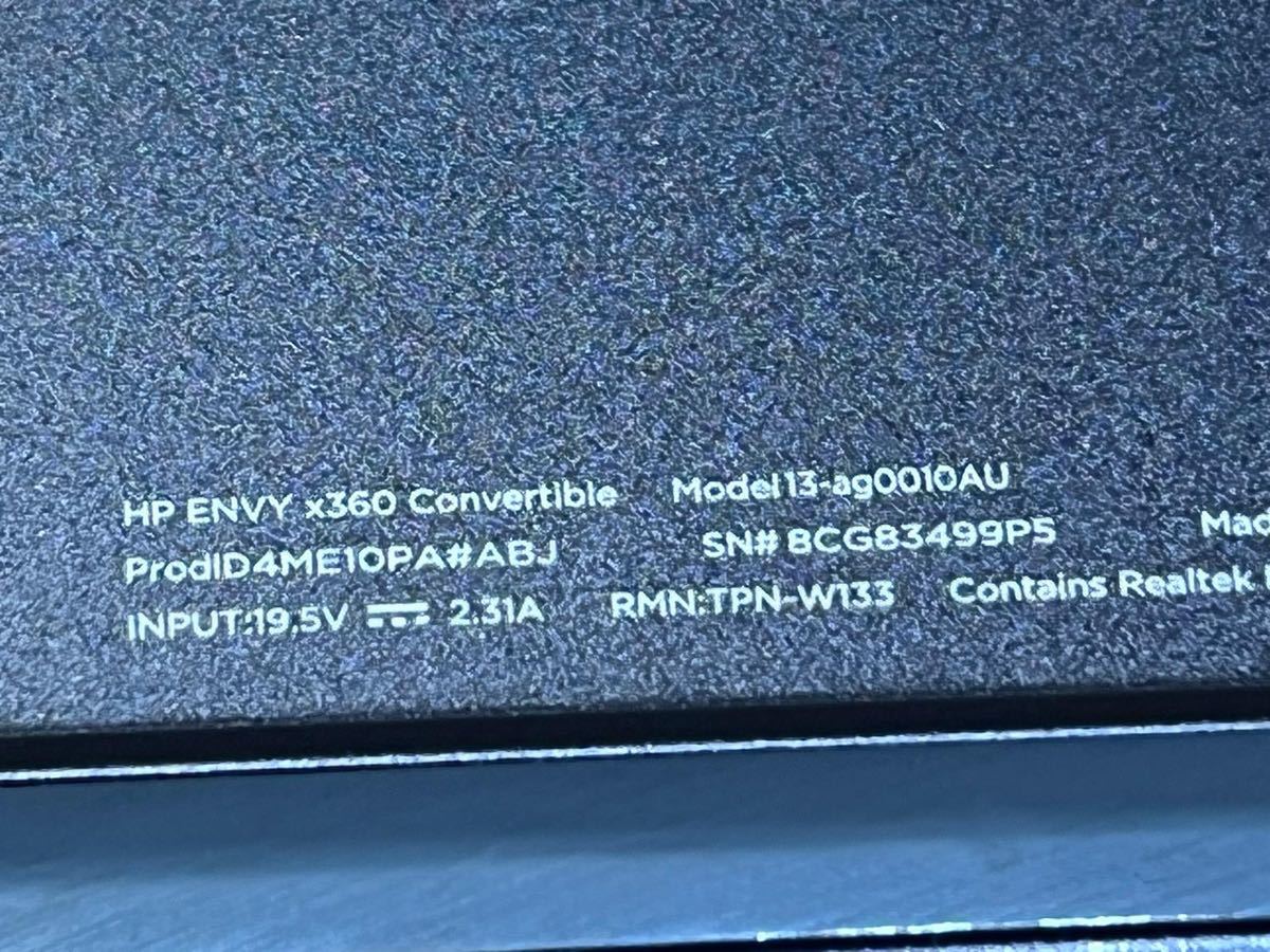 ノートPC HP ENVY x360 13-ag0010AU Windows10Home 13.3インチ フルHD