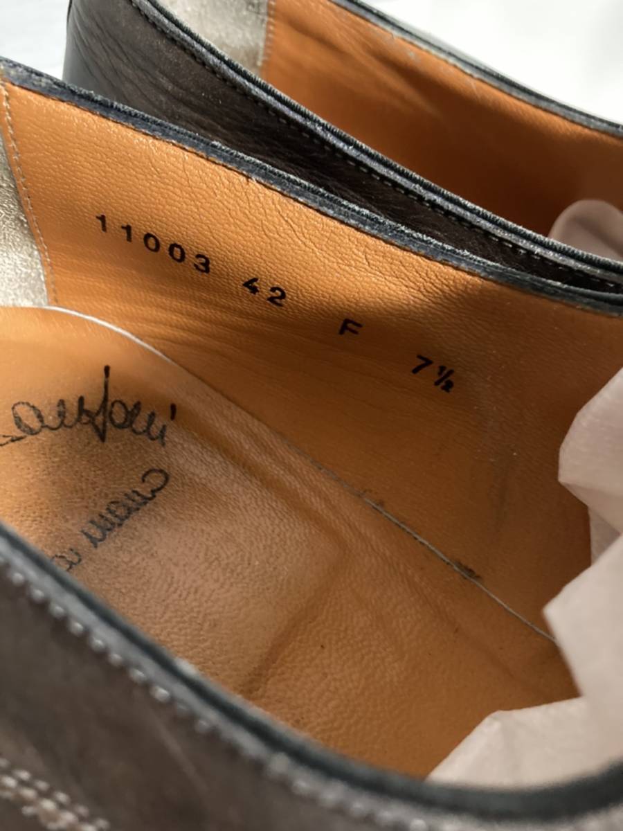 【SANTONI】 ウイングチップ レザーシューズ 11003 7.5 ブラウン サントーニ_画像7