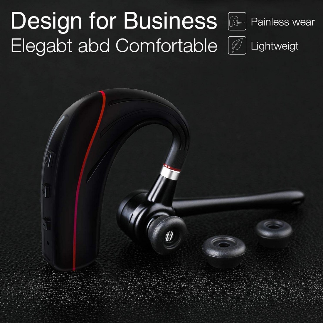 Bluetooth ヘッドセット5.0 高音質片耳 内蔵マイクBluetoothイヤホン ビジネス 快適装着 ハンズフリー通話 また日本技適マーク取得品_画像3