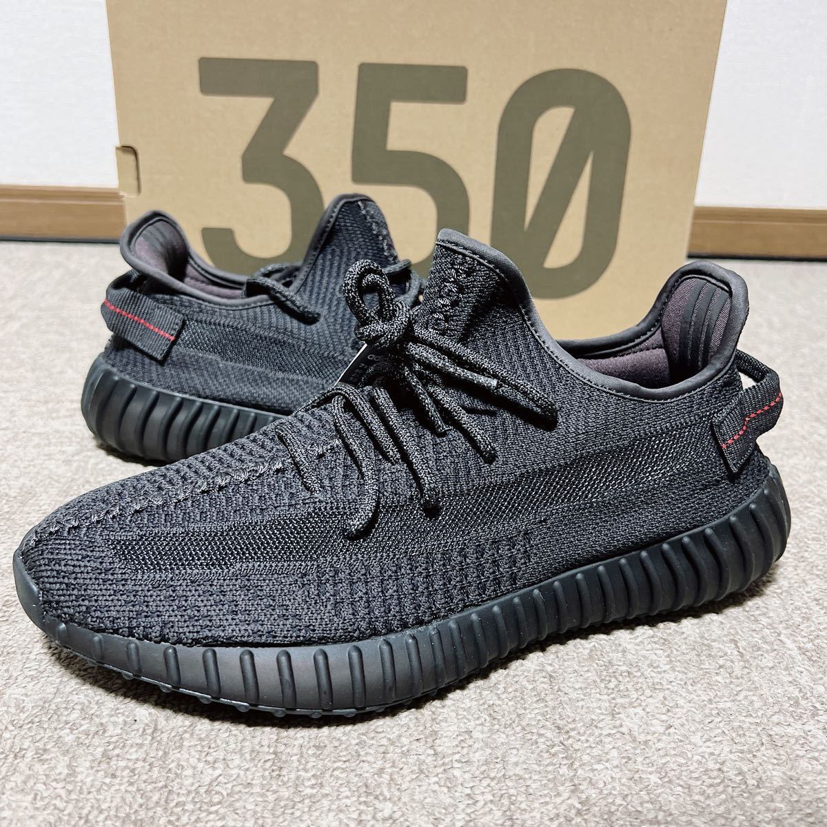 【新品未使用】27cm adidas Yeezy Boost 350 V2 Black アディダス イージー ブースト 350 V2 ブラック US9 カニエウエスト FU9006_画像1