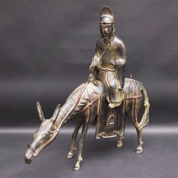 中国美術 中国古玩 特大のったり香炉 香櫨 金属工芸 寿老人 銅器 銅製