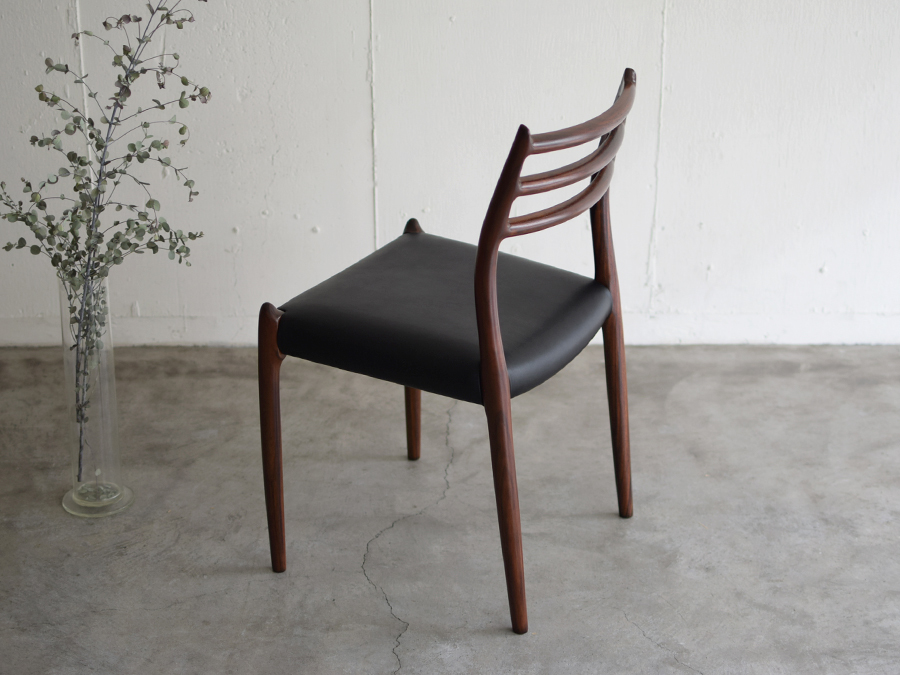 美品 名作 J.L.Moller No.80 本革 ローズウッド デンマーク ダイニング