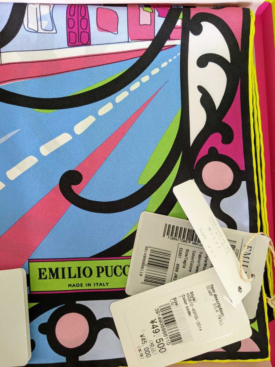 新品 EMILIO PUCCI 大判スカーフ イタリア製 未使用 エミリオプッチ PARIS_画像3