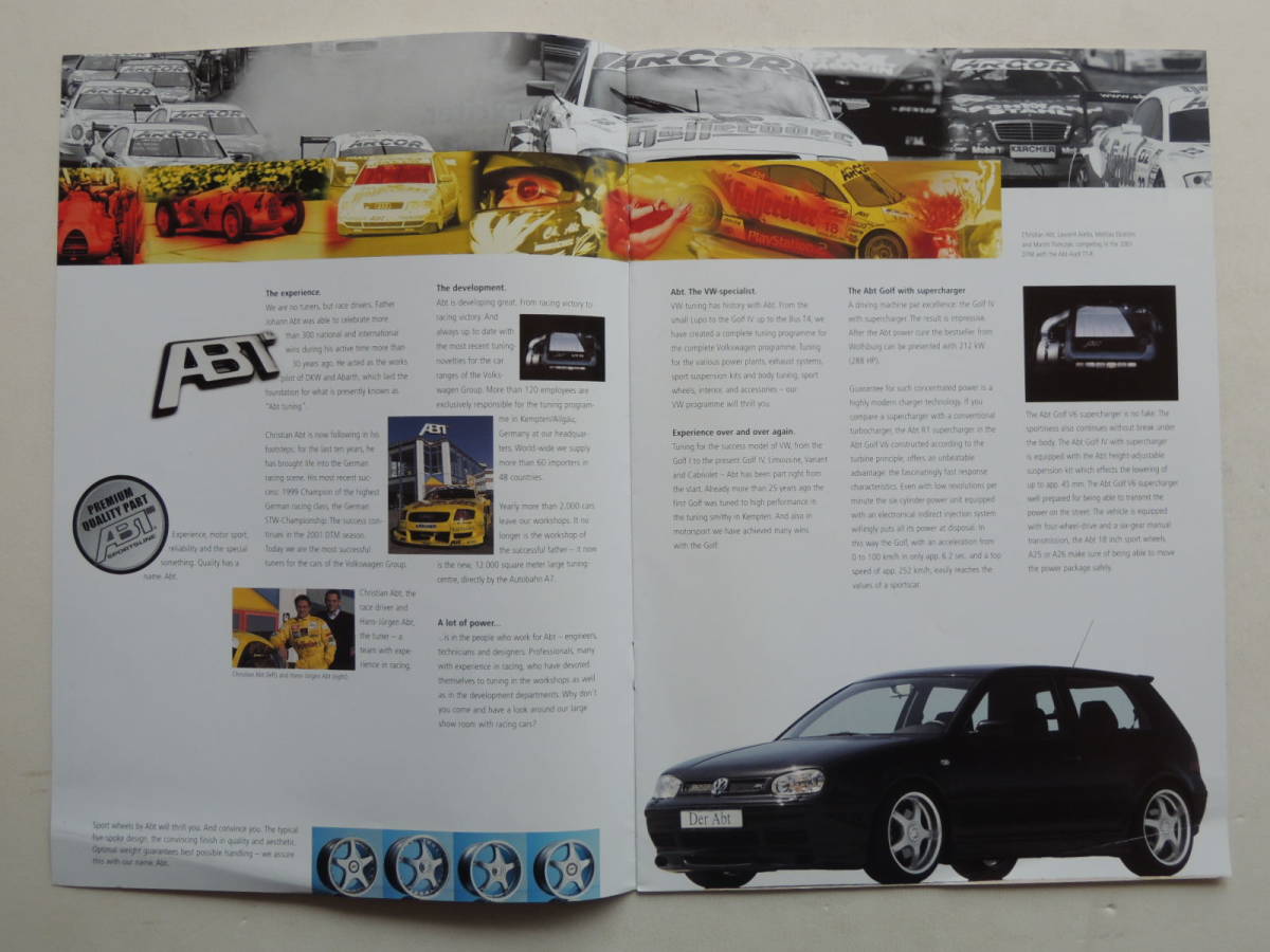 【カタログのみ】 ABT VW ゴルフⅣ 1J型 2001年 カタログ リーフレット フォルクスワーゲン ドイツ語版 美品_画像2