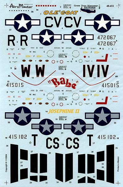 エアロマスター 48-652 1/48 P-51 ムスタング グリーンノーズ　パート５_画像2