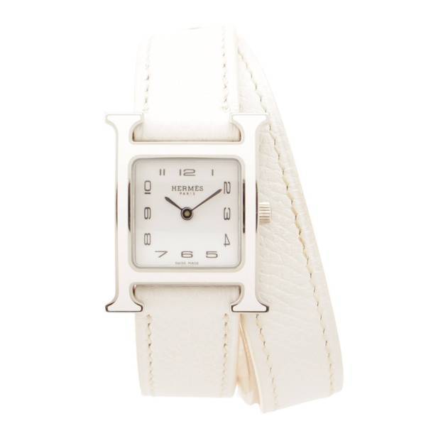 大人気新作 ドゥブルトゥール Hウォッチ エルメス 美品 腕時計 A刻(119129 ホワイト HH1.220 Hウォッチ