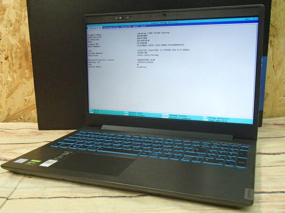 □Lenovo IdeaPad L340 Gaming 81LK001BJP ジャンク□Core i7-9750H