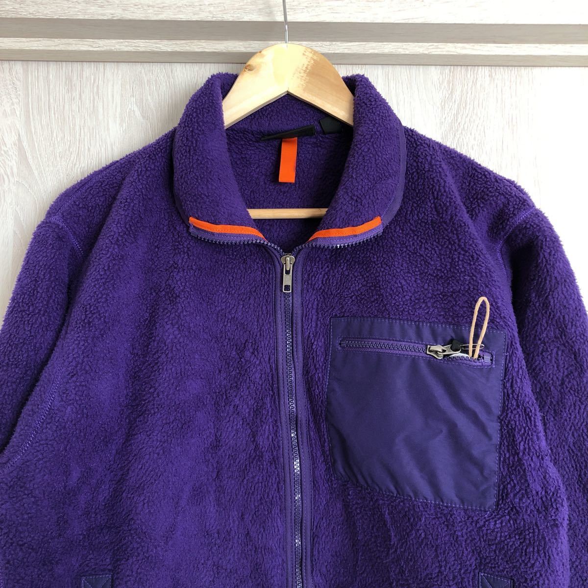 (k) 91年 patagonia パタゴニア フリースジャケット USA製 紫 パープル Sサイズ アウトドア_画像4