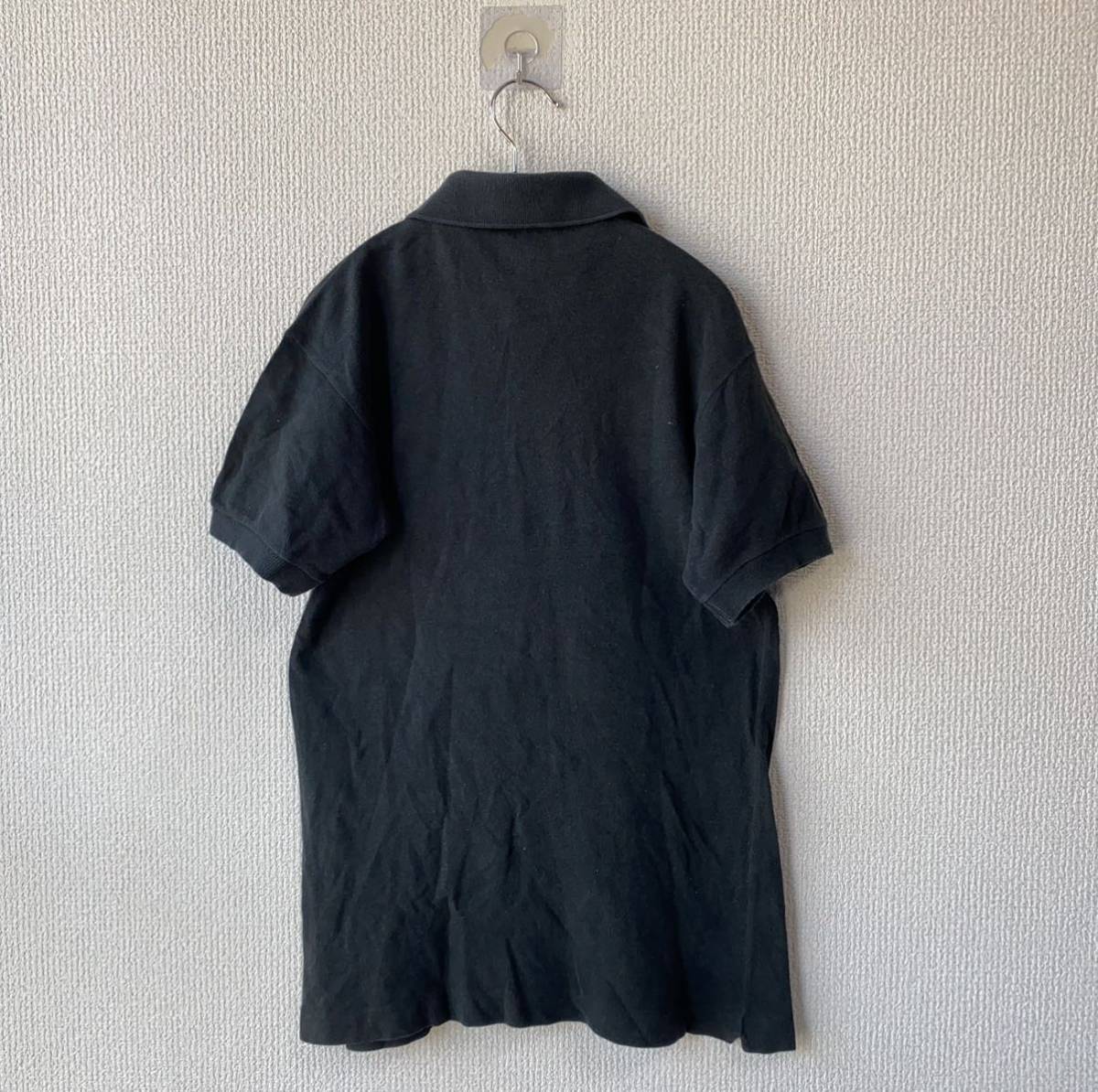 ビンテージ フランス製 LACOSTE 半袖 ポロシャツ 2 70s ラコステ ブラック_画像2