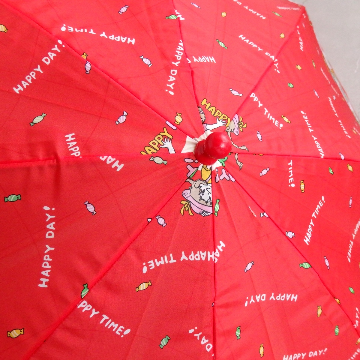 昭和 レトロ 子供用 古い 傘 HAPPY DAY HAPPY TIME 少女 古い商店 ストック品 未使用ですが経年劣化あり_画像3
