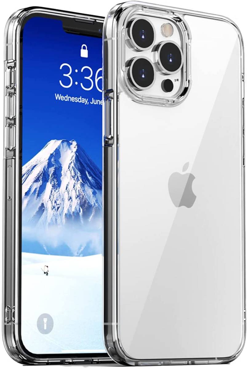 【高品質】iPhone 13 Pro Max用 ケース 2021 透明 ハ一ドPC背面 + ソフトTPUバンパ一 [軽量 耐衝撃 傷防止 落下防止 レンズ保護] 6.7インチの画像1