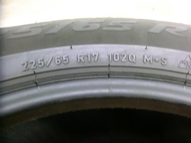 L-3945 中古スタッドレス ピレリ ICE ASIMMETRICO 225/65R17 102Q (4本)_画像4