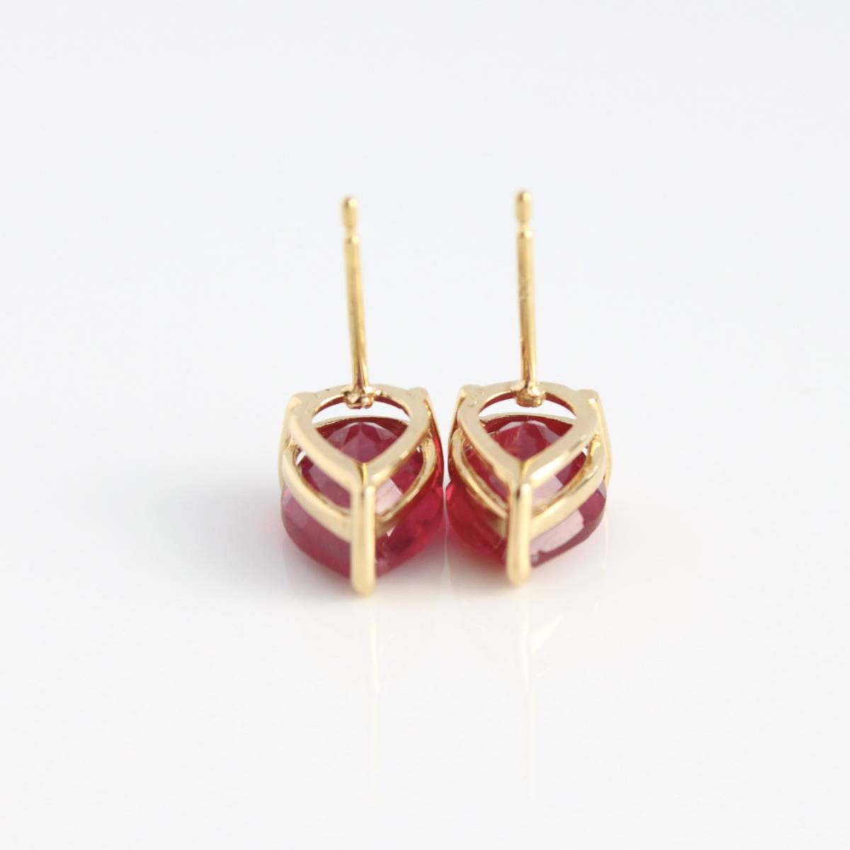 K18YG 大粒 3.00ct ルビー ピアス gold ruby earring