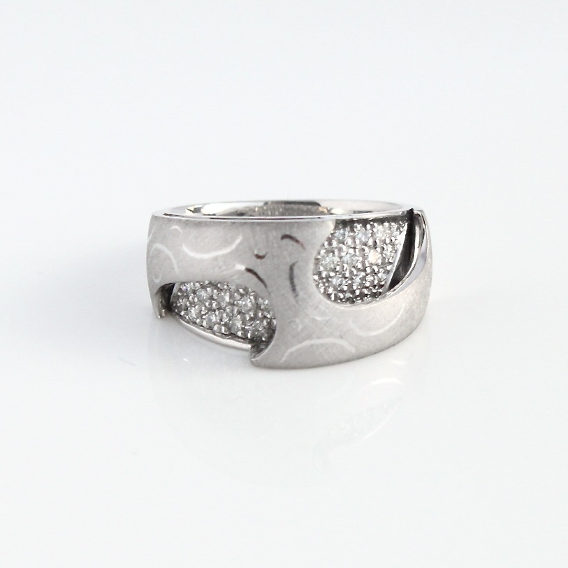 K18WG ダイヤ リング 指輪 gold diamond ring 0.74ct