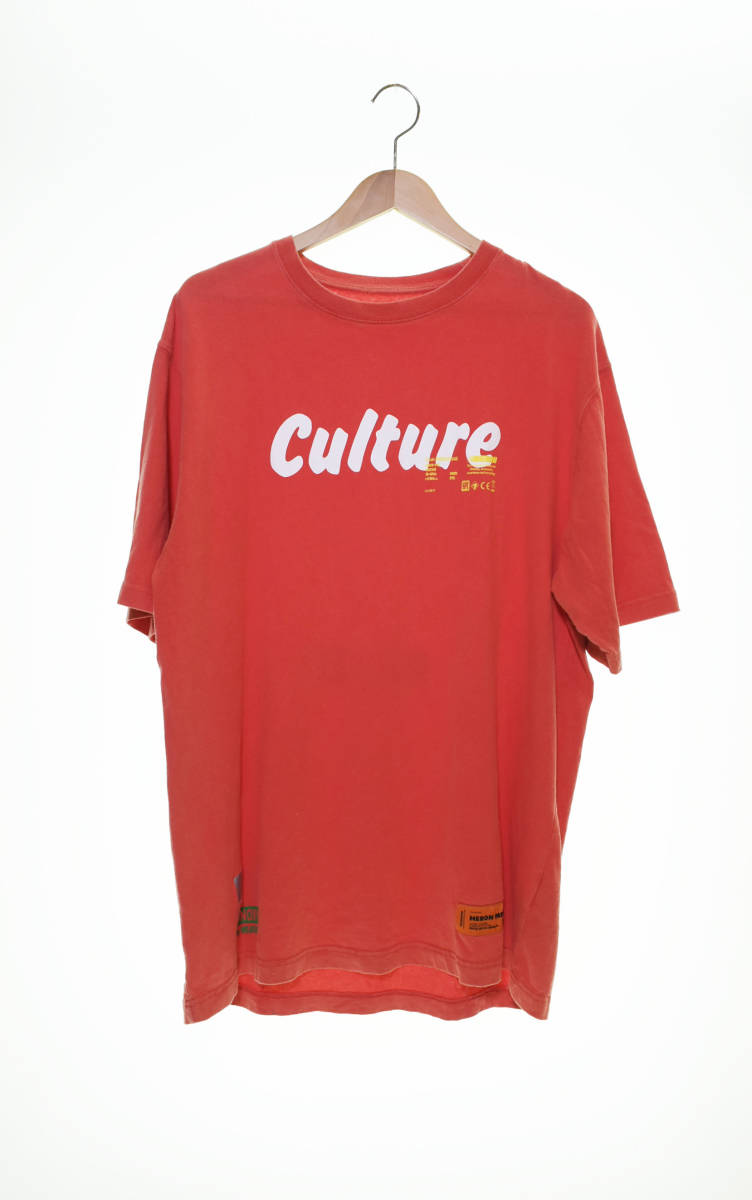 △ HERON PRESTON ヘロン プレストン Culture プリント 半袖Tシャツ HMAA001S19632052 M 赤 レッド 103