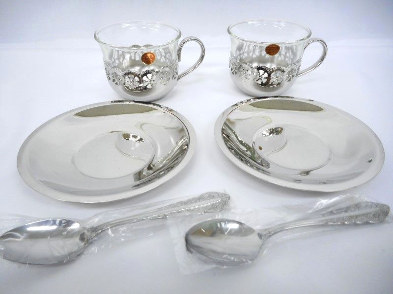 ジャパンシルバー JAPAN SILVER カップ&ソーサー 2客セット ジャパンシルバー JAPAN SILVER カップ&ソーサー 2客セット