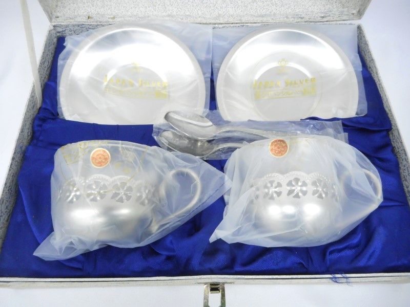 ジャパンシルバー JAPAN SILVER カップ&ソーサー 2客セット ジャパンシルバー JAPAN SILVER カップ&ソーサー 2客セット