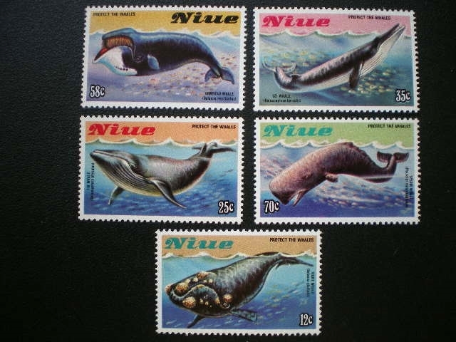 niue issue The tou whale . ho kyok whale .kok whale etc. whale. protection campaign stamp 9 kind .NH unused 