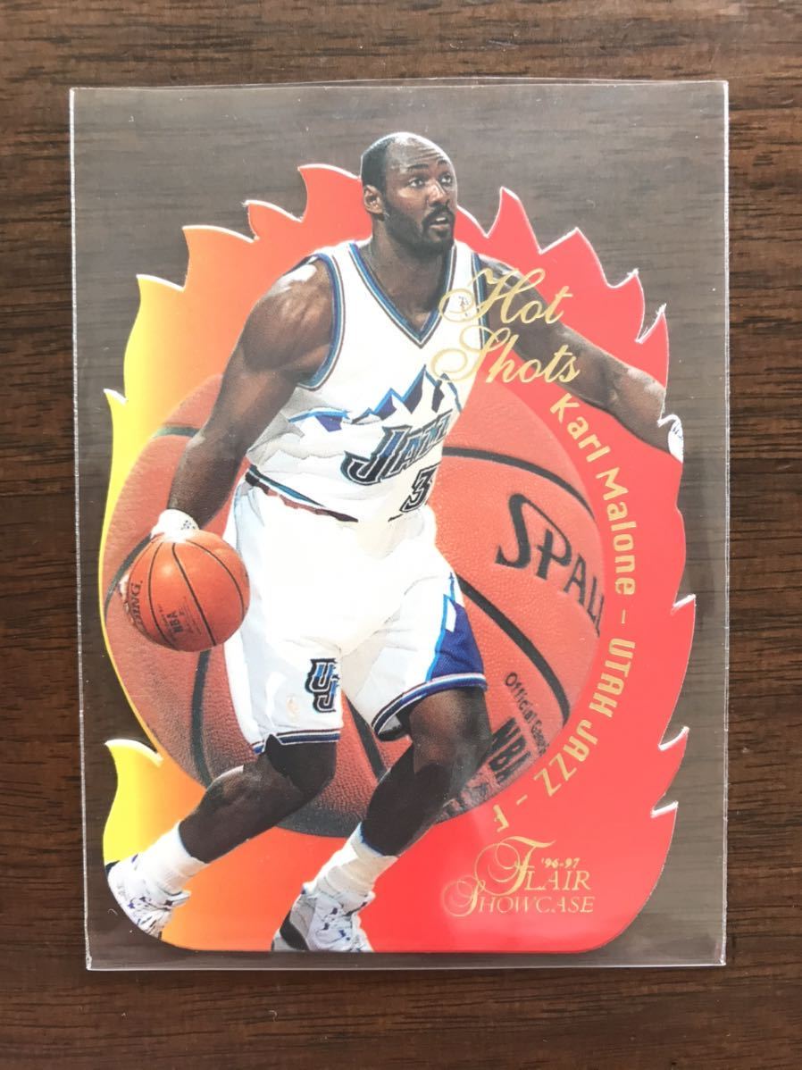 レア】96-97 FLAIR Showcase Hot Shots 13 Karl Malone カール