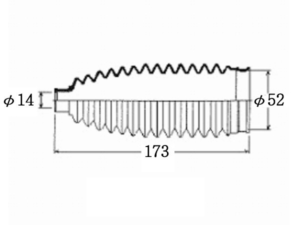 プレオ L275B L275F ステアリングラックブーツ 1個 大野ゴム 国産 純正品番45535-B2050 ステアリングブーツ_画像2