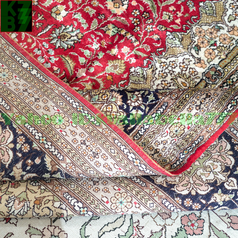 【贅沢敷物】ペルシャ 絨毯 シルク★270ｘ370ｃｍ 100％ ハンドメイド カーペット ラグ 住まい インテリア 応接間 リビング 高級 装飾 X08_画像7