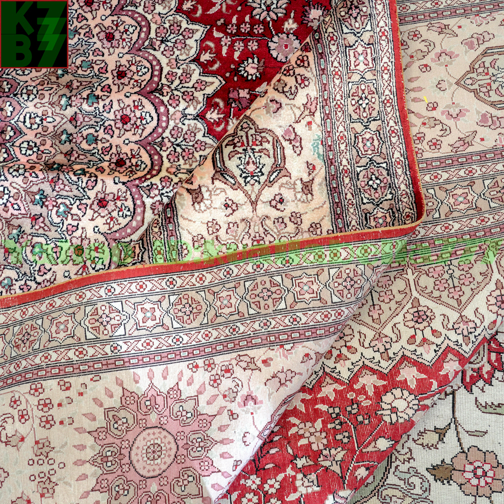 【贅沢敷物】ペルシャ 絨毯 シルク★270ｘ370ｃｍ 100％ ハンドメイド カーペット ラグ 住まい インテリア 応接間 リビング 高級 装飾 W92_画像7
