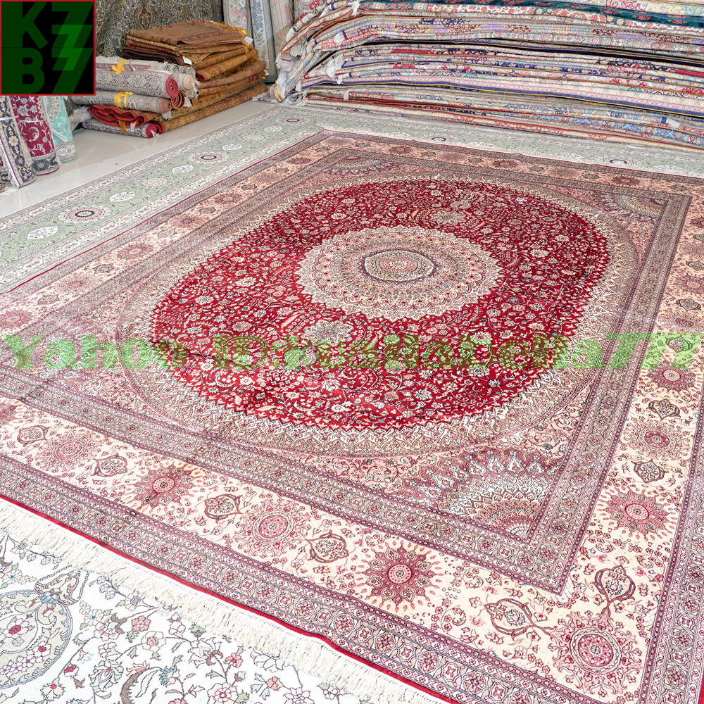 [ luxury rug ]peru car .. silk *270x370cm 100% hand made carpet rug house interior reception interval living high class equipment ornament W92