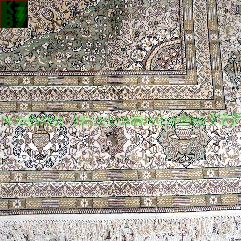 【贅沢敷物】ペルシャ 絨毯 シルク★270ｘ370ｃｍ 100％ ハンドメイド カーペット ラグ 住まい インテリア 応接間 リビング 高級 装飾 W89_画像7