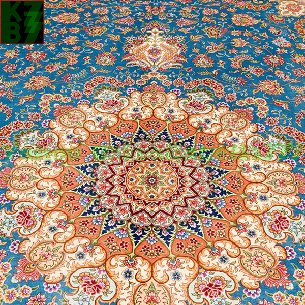 【贅沢敷物】ペルシャ 絨毯 シルク★270ｘ370ｃｍ 100％ ハンドメイド カーペット ラグ 住まい インテリア 応接間 リビング 高級 装飾 W79_画像5