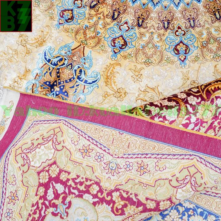 【贅沢敷物】ペルシャ絨毯シルク★310ｘ430ｃｍ 100％ハンドメイドカーペットラグフローリング住まいインテリア応接間リビング高級装飾 X27_画像7