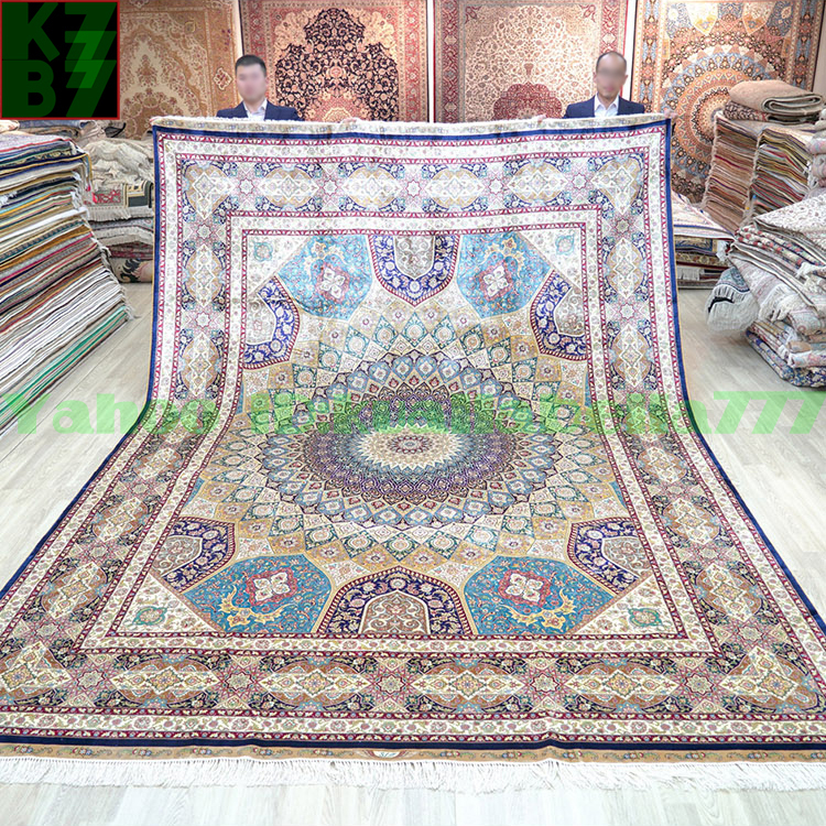 [ luxury rug ]peru car .. silk *270x370cm 100% hand made carpet rug house interior reception interval living high class equipment ornament X14
