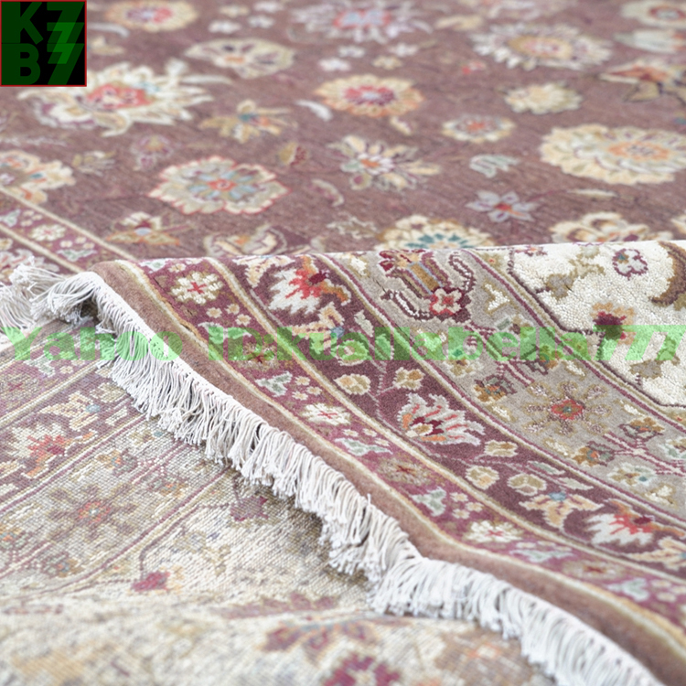 【贅沢敷物】ペルシャ 絨毯 シルク★369ｘ452ｃｍ 100％ ハンドメイド カーペット ラグ 住まい インテリア 応接間 リビング 高級 装飾 W90_画像8