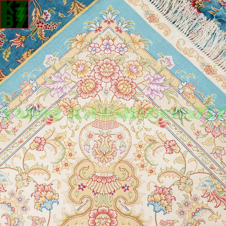 【贅沢敷物】ペルシャ 絨毯 シルク★270ｘ370ｃｍ 100％ ハンドメイド カーペット ラグ 住まい インテリア 応接間 リビング 高級 装飾 W79_画像8