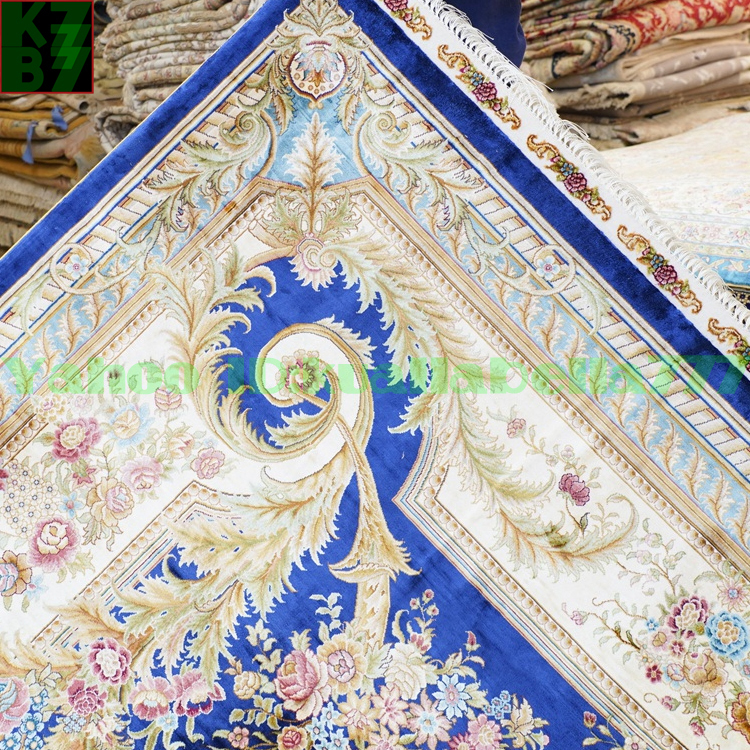 【贅沢敷物】ペルシャ 絨毯 シルク★270ｘ370ｃｍ 100％ ハンドメイド カーペット ラグ 住まい インテリア 応接間 リビング 高級 装飾 W71_画像6